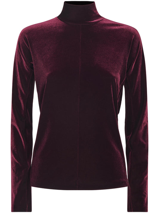 STRETCH VELVET TURTLENECK T-SHIRT